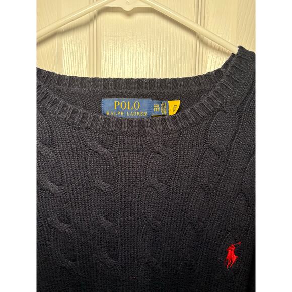 Polo Ralph Lauren men’s cable knit navy‎ blue sweater size XXL - Picture 3 of 4
